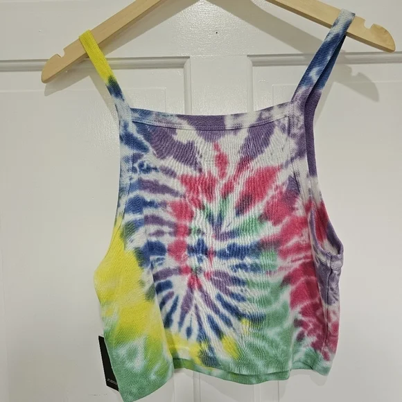 Forever 21 Tie-Dye AC/DC Cropped Cami Spaghetti-strap Size Juniors 2X/3X - Picture 7 of 12